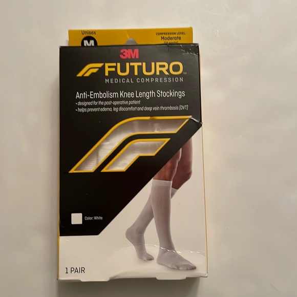 Futuro anti embolism knee length stockings, size M, color white. Soft, durable - Picture 2 of 8